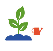A Plant With Watering Can representing the preventive means for carbon emission