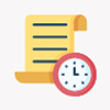 Document with clock icon representing the GST R2A reconciliation