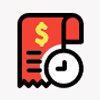 Red document with a clock icon that identifies the pending invoices to be filled by airlines or travel agencies